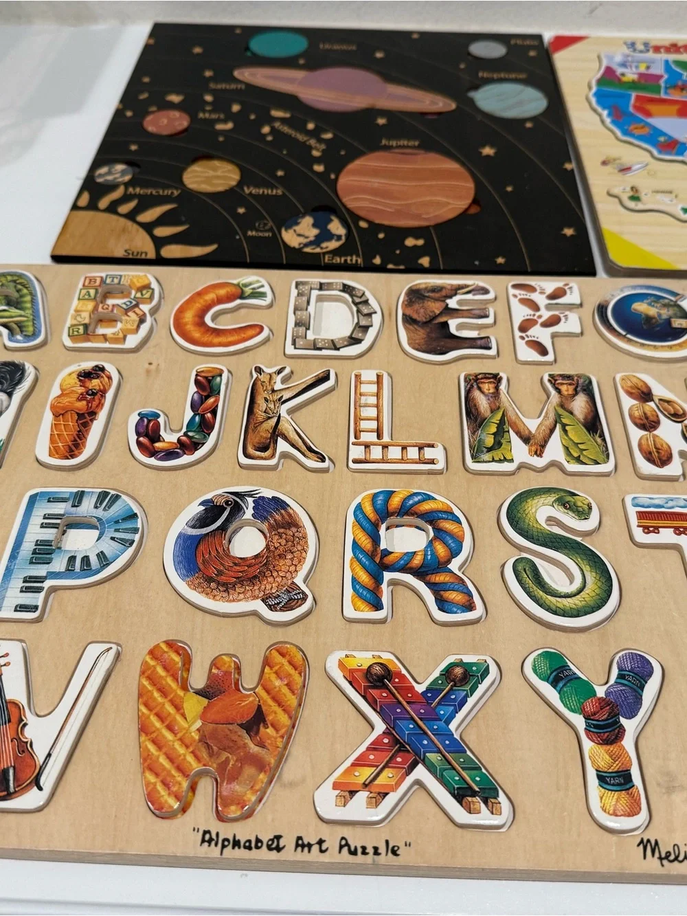 Wooden Alphabet & Puzzle Set - Colorful ABC Learning Toys